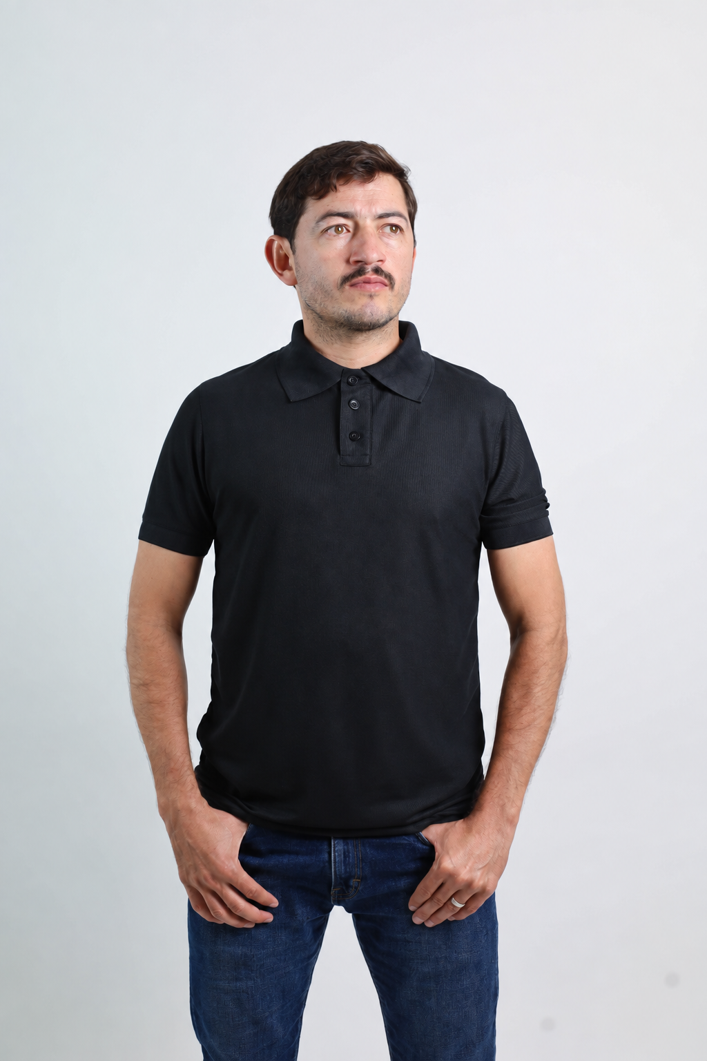 Playera Polo Outdoor Negra
