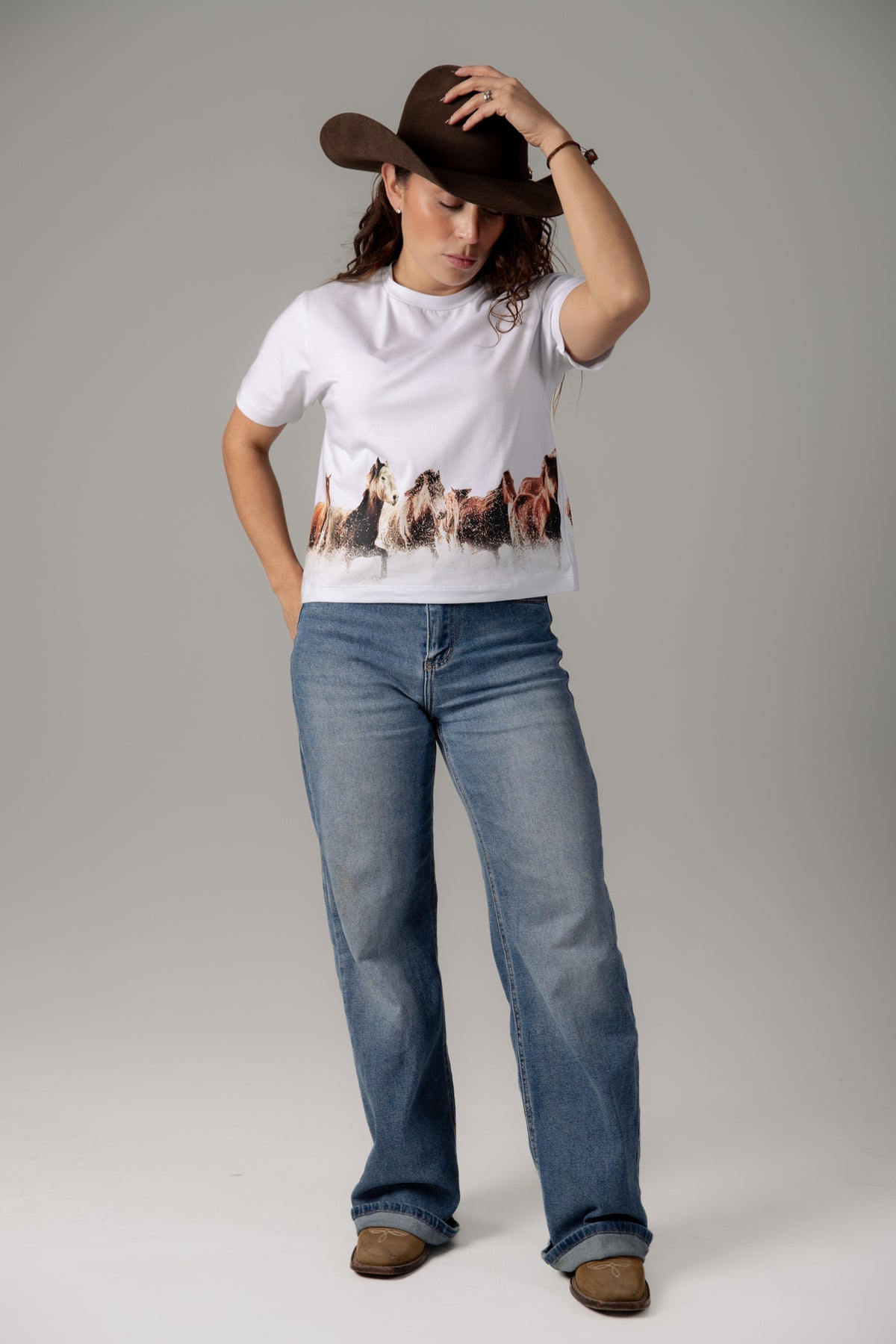Playera Estampida Caballos