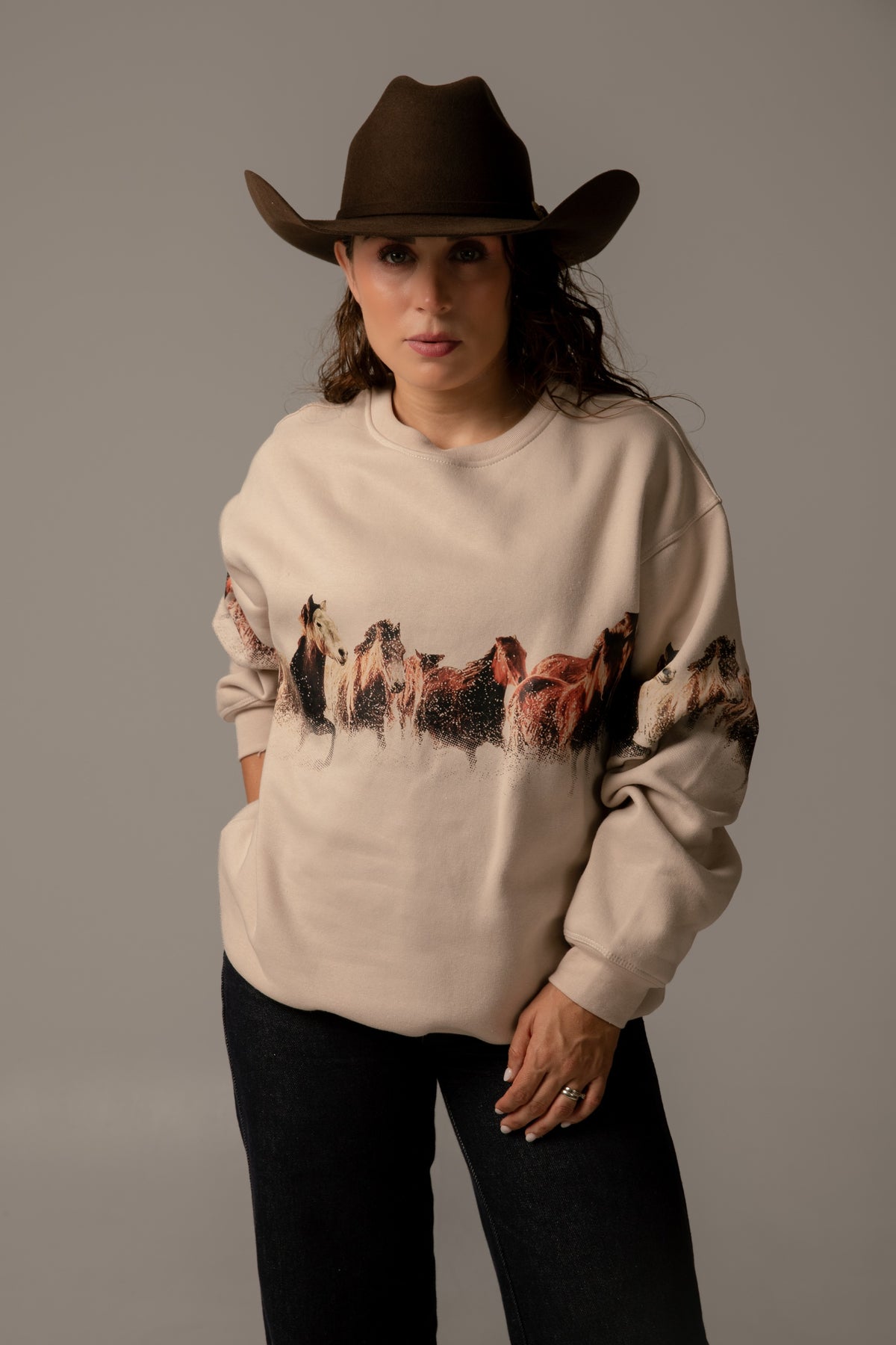 Sudadera Estampida Caballos