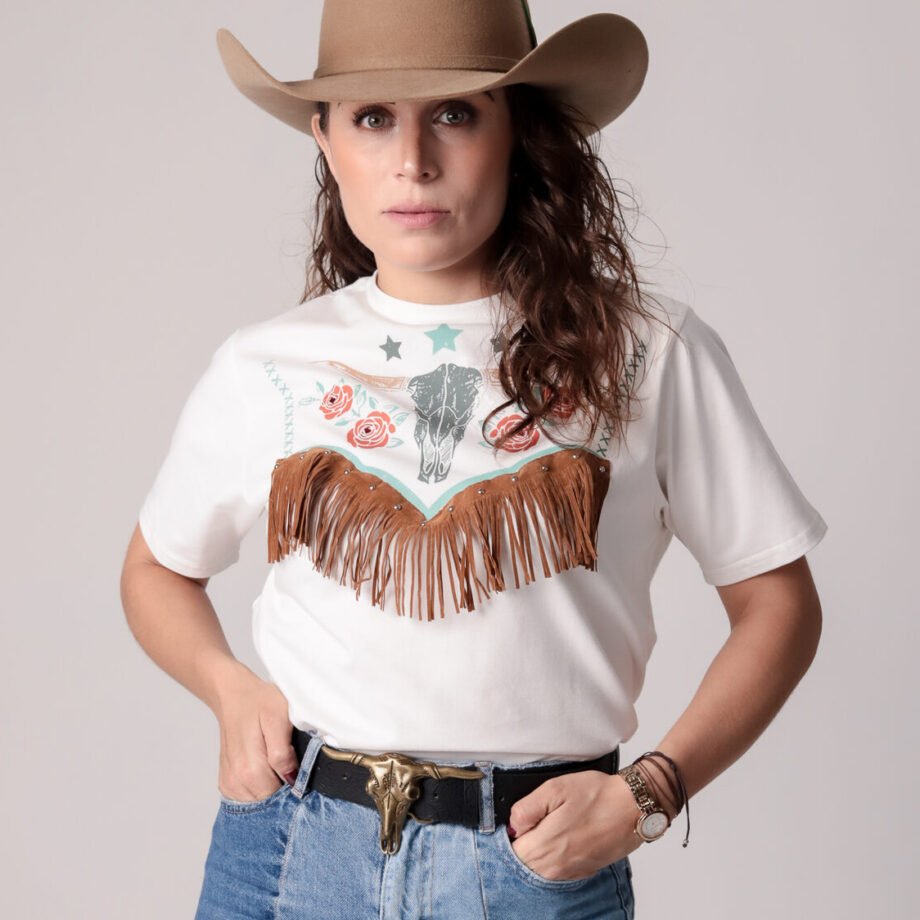 PLAYERA DAMA - "CRÁNEO CON ROSAS"