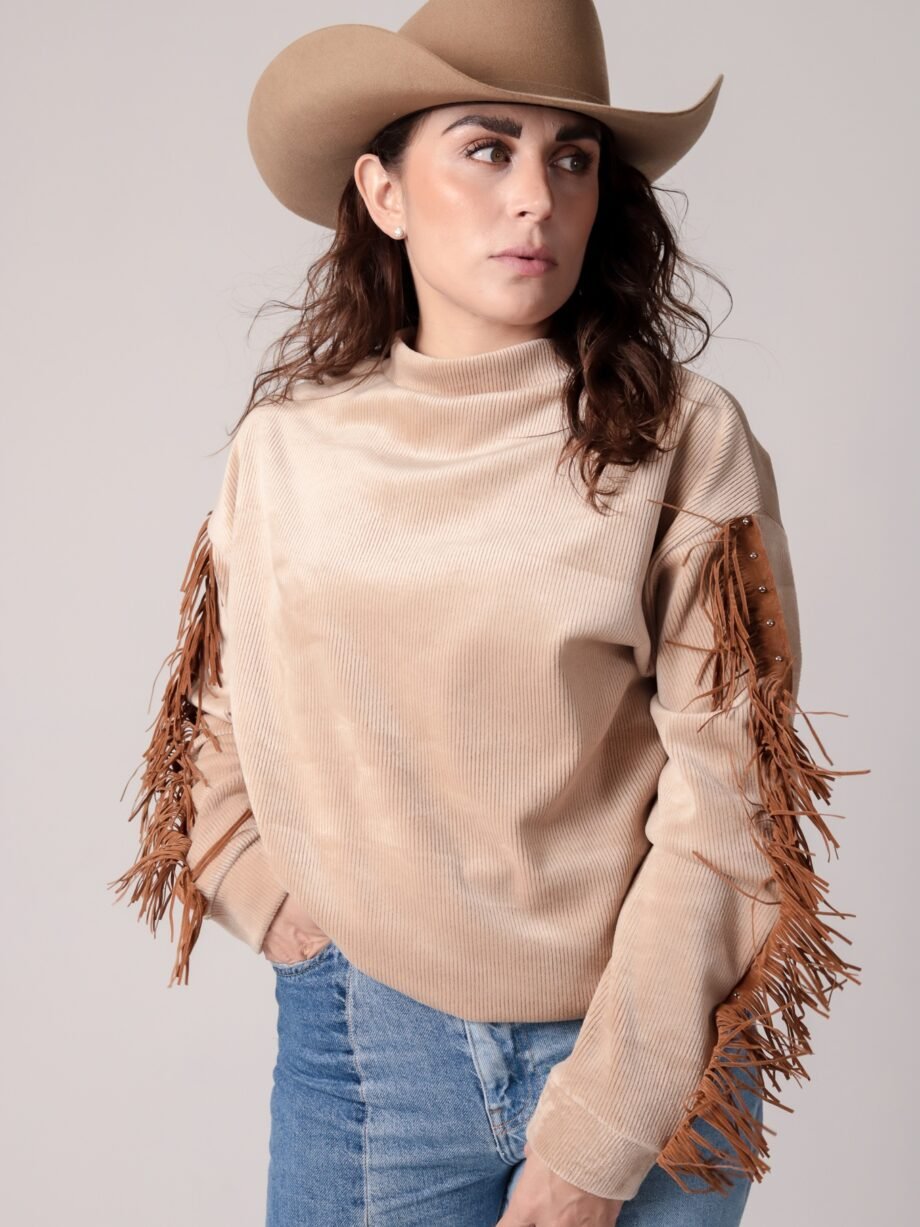 SUDADERA DE PANA FLEQUILLOS - UNITALLA
