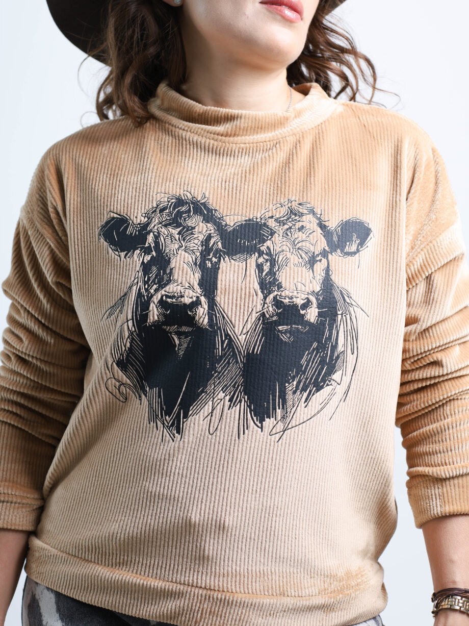 SUDADERA DE PANA "COW GIRLS" - UNITALLA