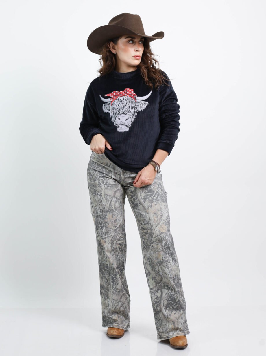 SUDADERA DE PANA "THE COW"