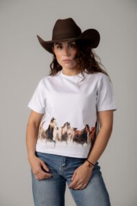 PLAYERA DAMA - "ESTAMPIDA CABALLOS"