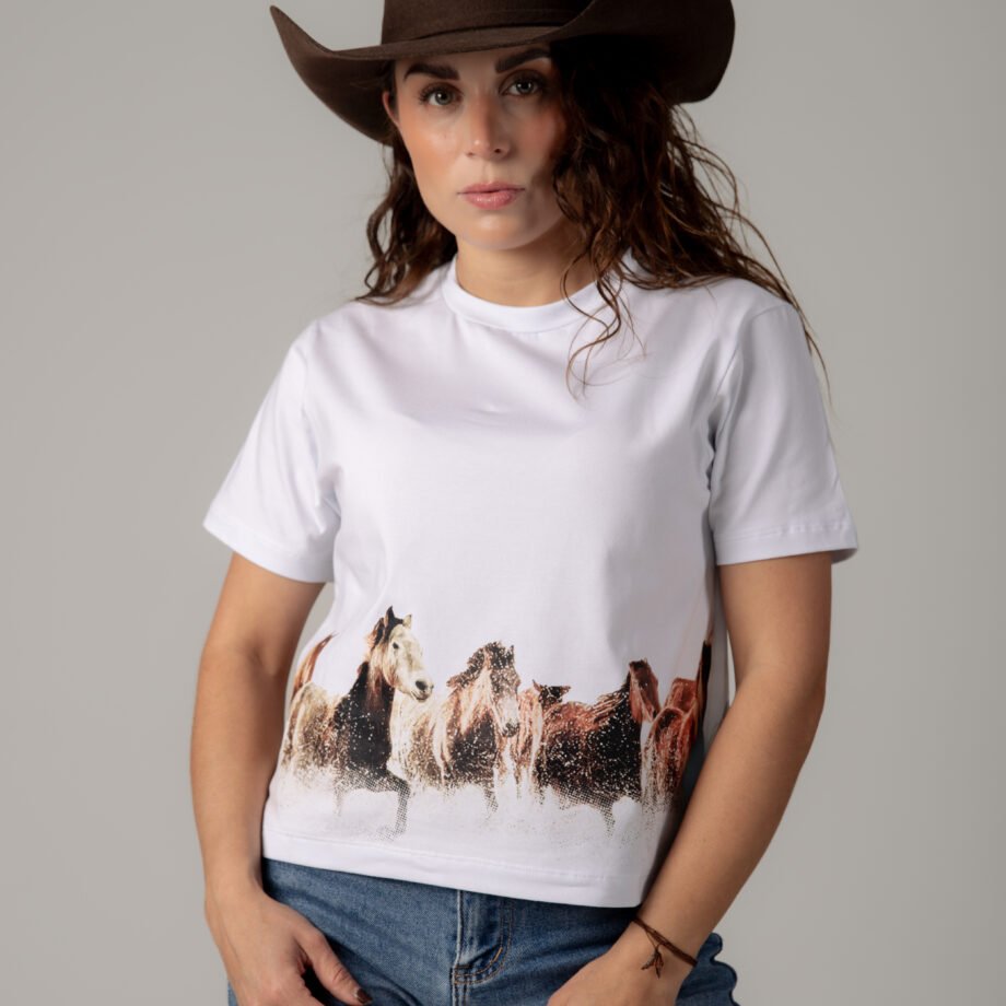 PLAYERA DAMA - "ESTAMPIDA CABALLOS"