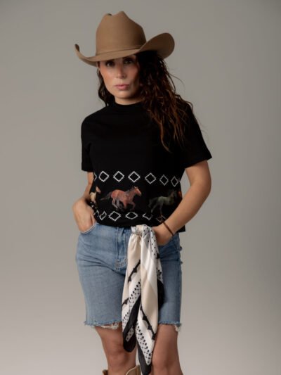 PLAYERA DAMA - "CABALLOS ROMBOS"