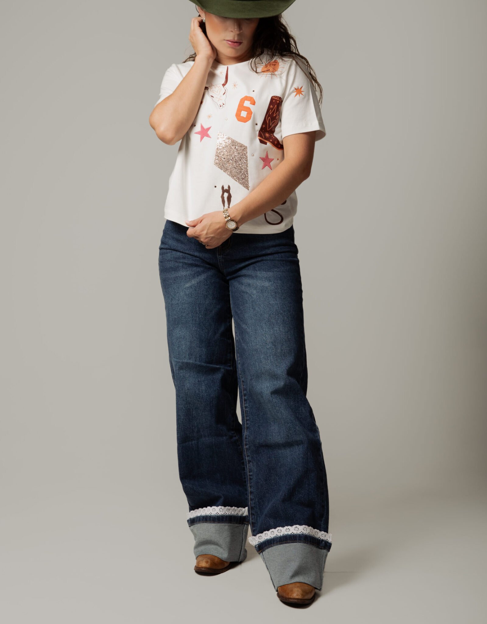 Jeans Vaqueros Wide Leg para Dama