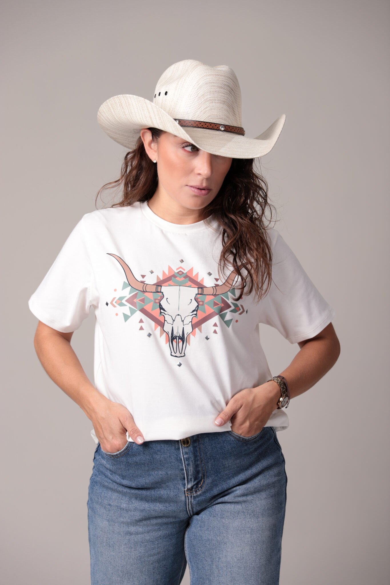 Playera Dama - "Cráneo Tribal"