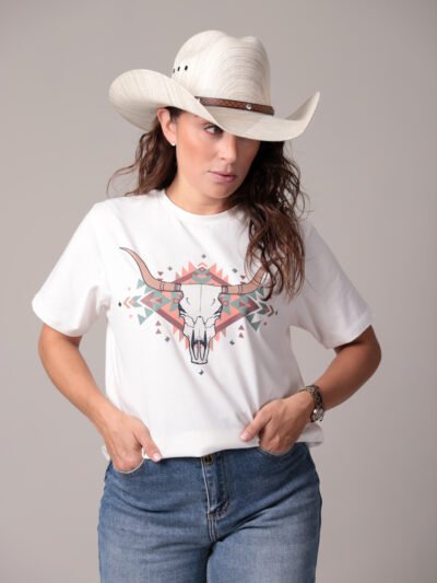 Playera Dama - "Cráneo Tribal"