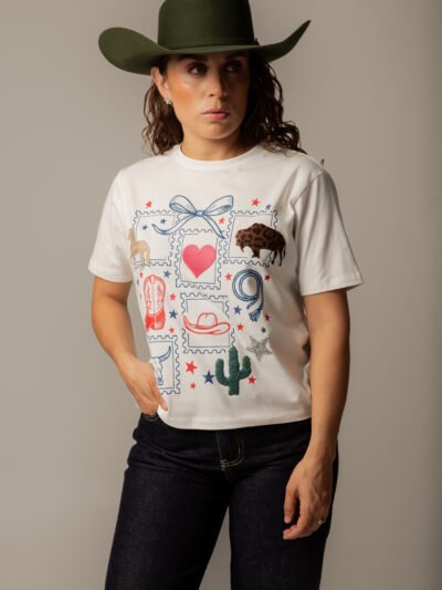 Playera Dama - "Cuadros Vaqueros"