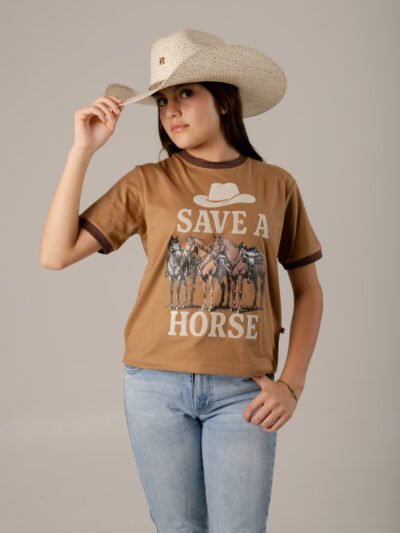 PLAYERA PARA NIÑAS - "SAVE A HORSE"